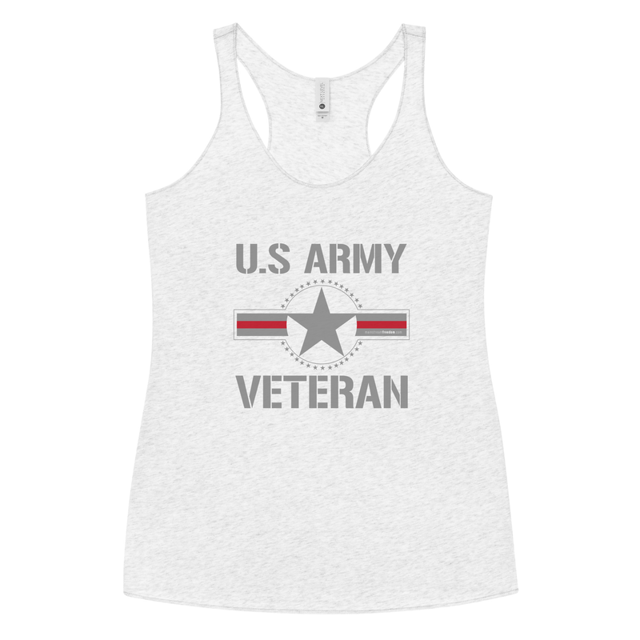 U.S. Army Veteran women's tank top in heather white, product mockup