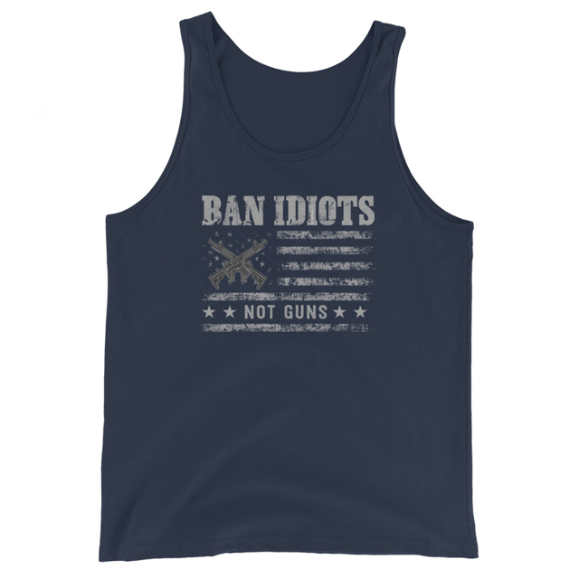Ban Idiots Not Guns Men's Tank Top, second view