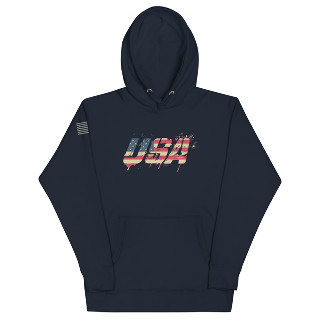 USA Grunge Unisex Hoodie, second view