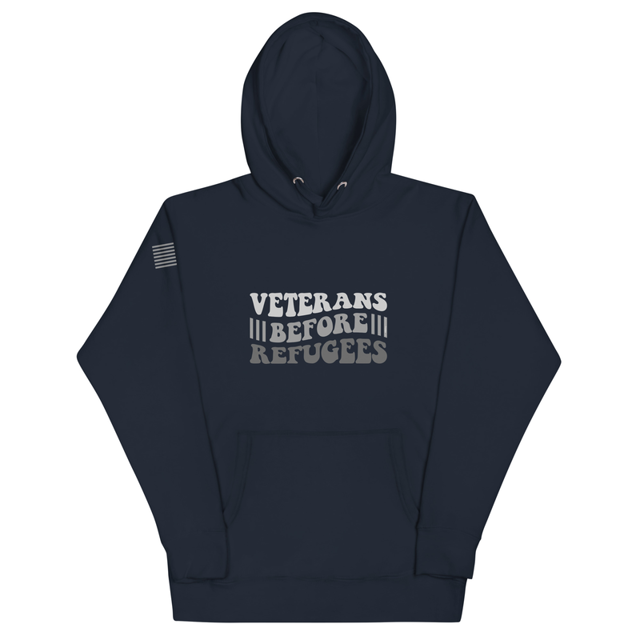 Veterans Before Refugees Unisex Hoodie, second view