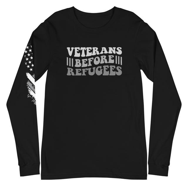 Veterans Before Refugees Unisex Long Sleeve Tee, second view