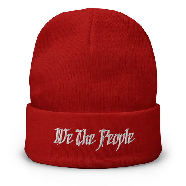 We The People Embroidered Beanie, second view