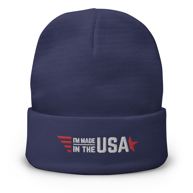 I'm Made In The USA Embroidered Beanie, second view