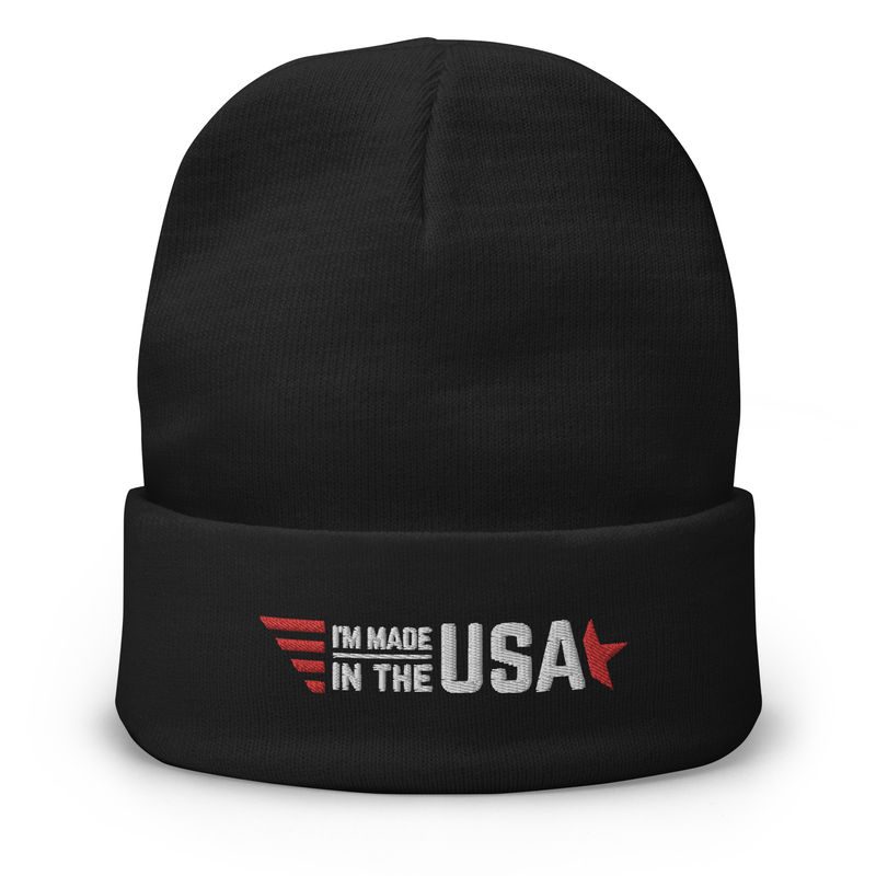 I'm Made In The USA Embroidered Beanie