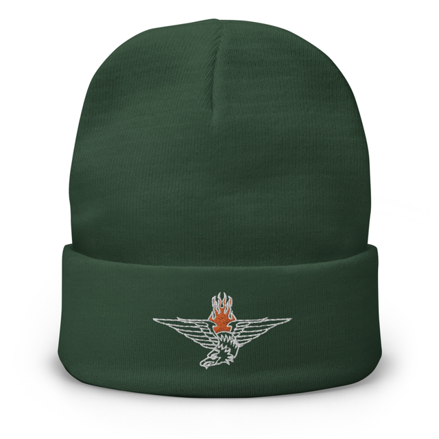 American Eagle Tattoo embroidered beanie in Dark green