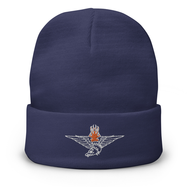 American Eagle Tattoo embroidered beanie in Navy