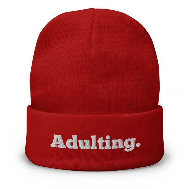 Adulting. Embroidered Beanie, second view