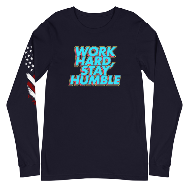 Work Hard, Stay Humble Unisex Long Sleeve Tee, second view