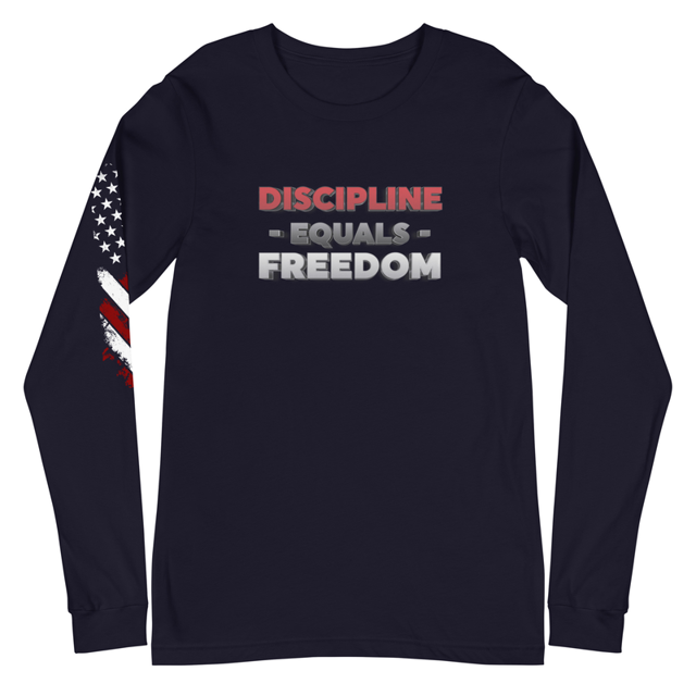 Discipline Equals Freedom Unisex Long Sleeve Tee, second view