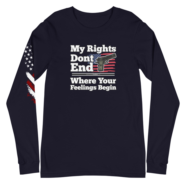 My Rights Don't End Where Your Feelings Begin Unisex Long Sleeve Tee, second view