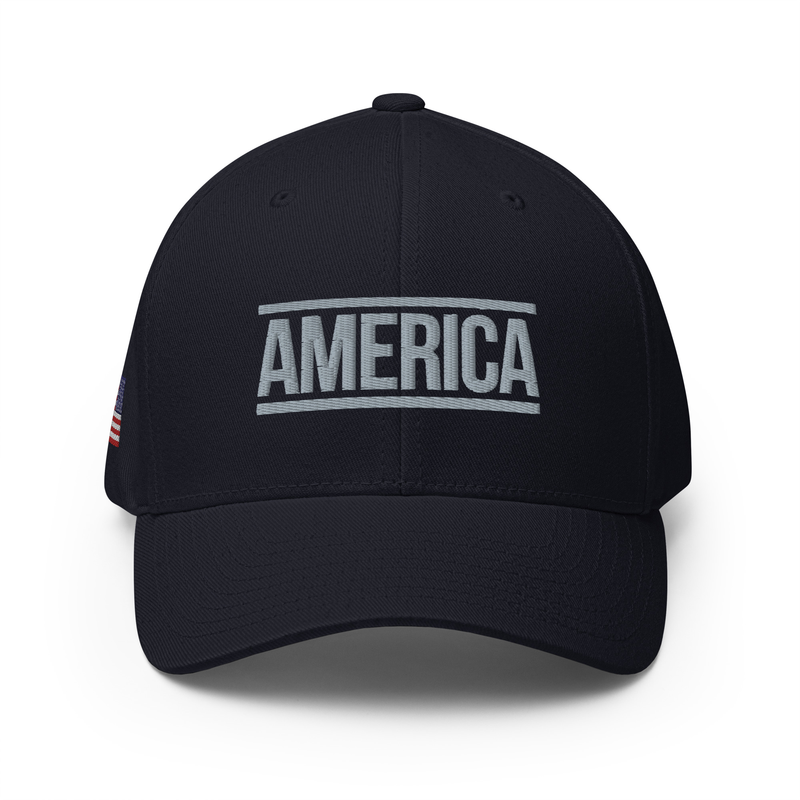 America - Patriotic Embroidered Structured Twill Cap