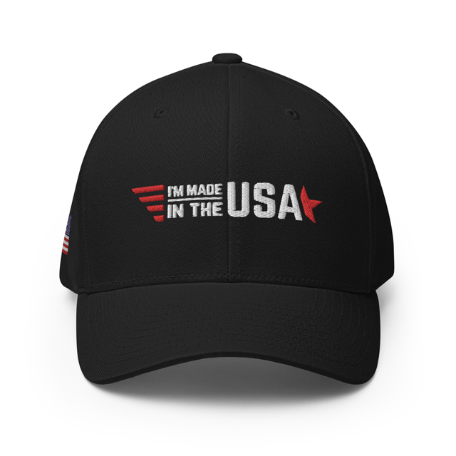 Proud American cap in Black, product mockup