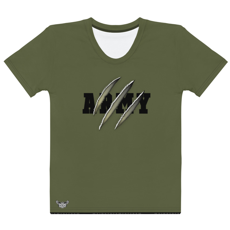 Army Scratch Women's  All-Over Print Crew Neck T-Shirt