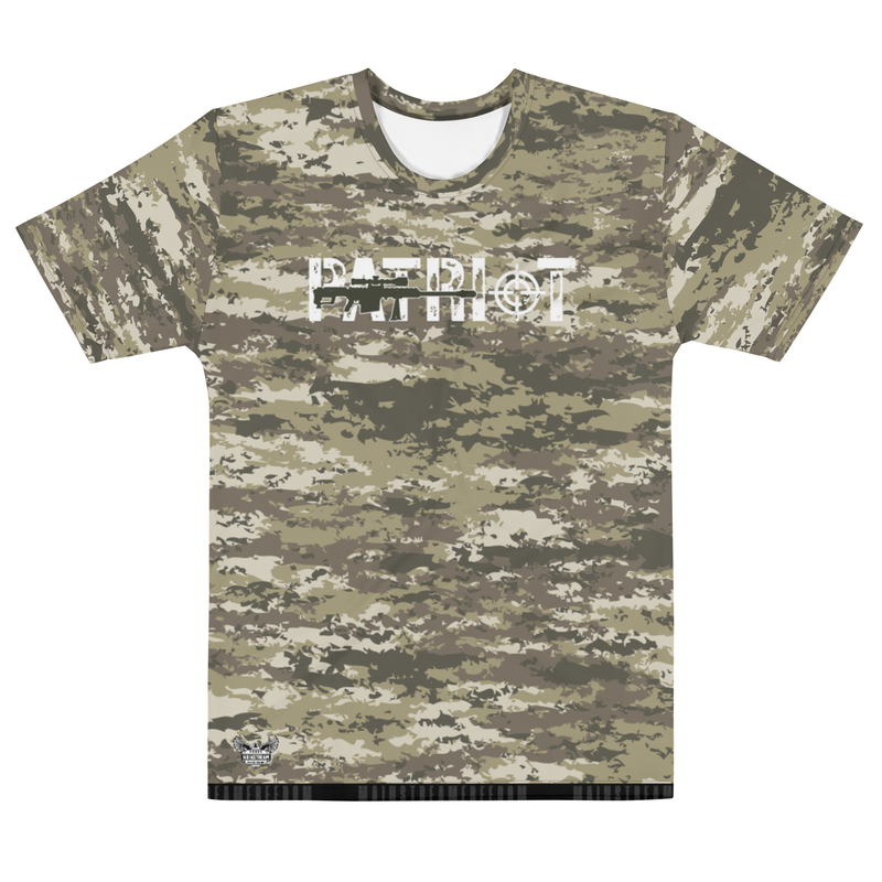 Patriot Camo (Army Tan) Men's  All-Over Print Crew Neck T-Shirt