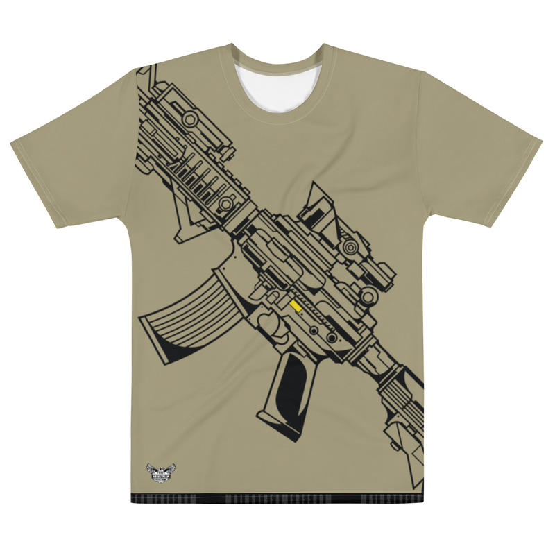Gun Firearm (Army Tan) Men's  All-Over Print Crew Neck T-Shirt