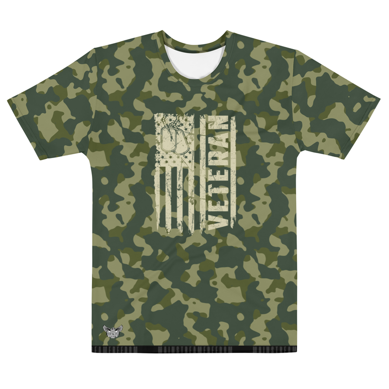 Veteran Flag Camo Men's  All-Over Print Crew Neck T-Shirt