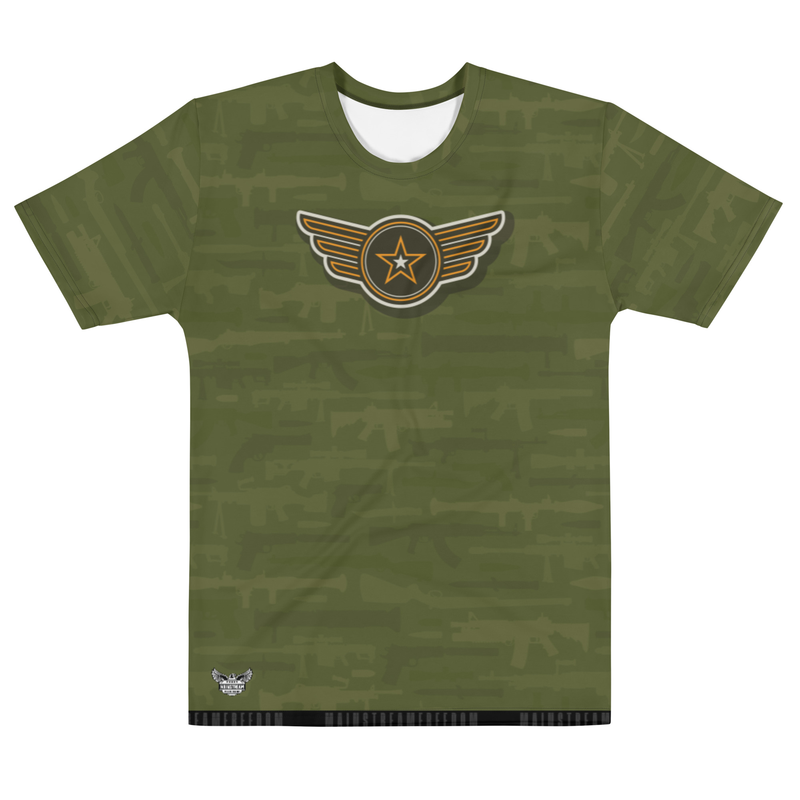Military Symbolism Camo Men's All-Over Print Crew Neck T-Shirt