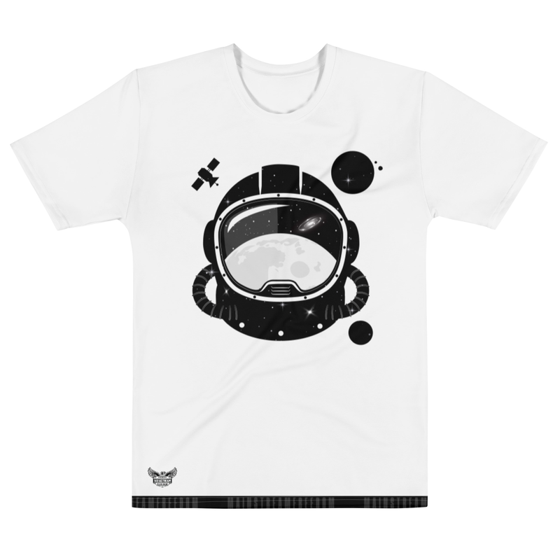 Astronaut Helmet Galaxy Men's All-Over Print Crew Neck T-Shirt