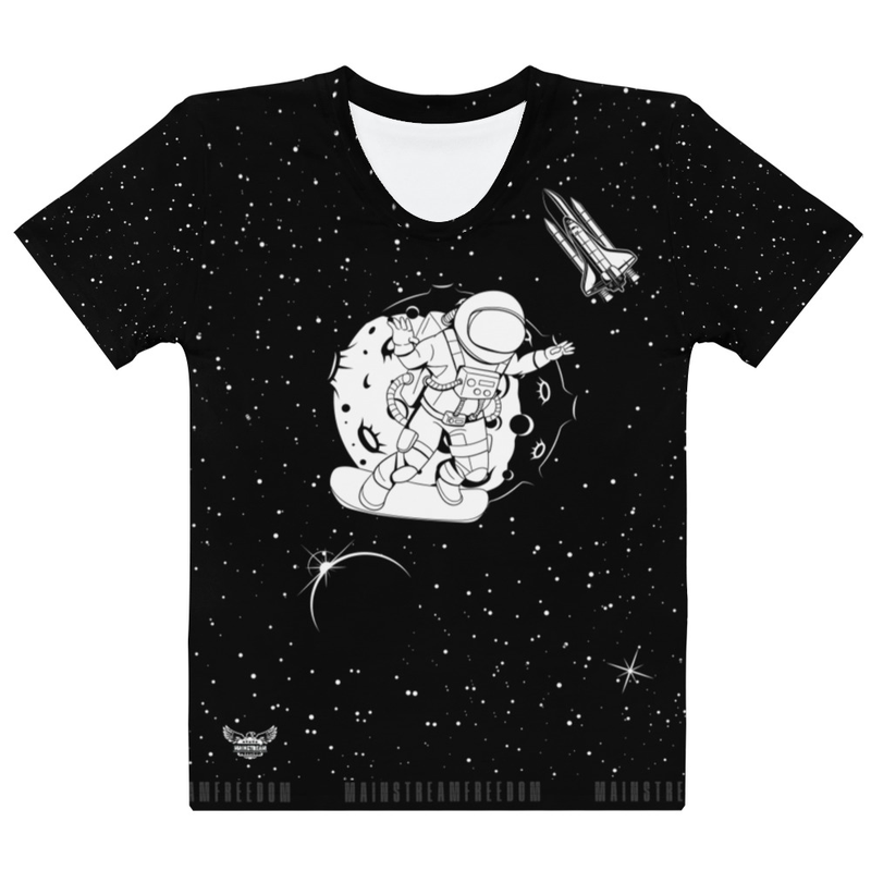 Astronaut Galaxy Women's All-Over Print Crew Neck T-Shirt