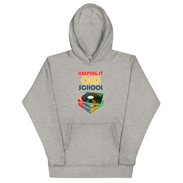 Keeping It Old School Unisex Hoodie in Carbon Grey, product mockup