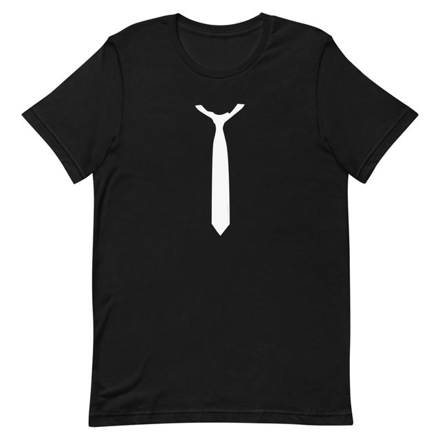 Necktie Silhouette Unisex t-shirt in Black, product mockup