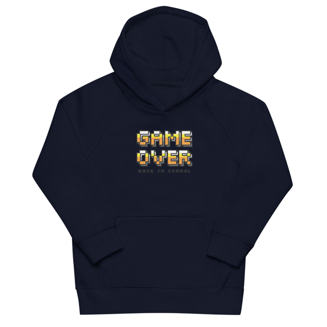 Game Over Back To School Kids eco hoodie, second view