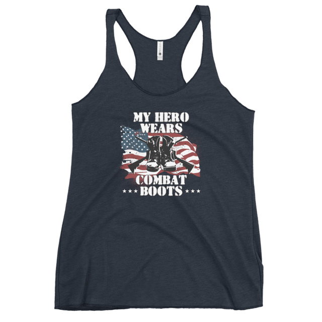 My Hero Wears Combat Boots Women's Tank Top, second view