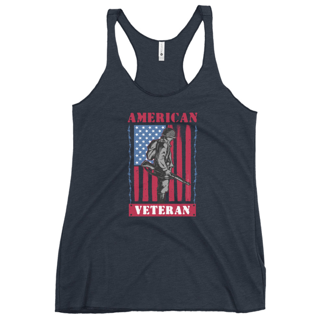 American Veteran Women's Tank Top in Vintage Navy, product mockup