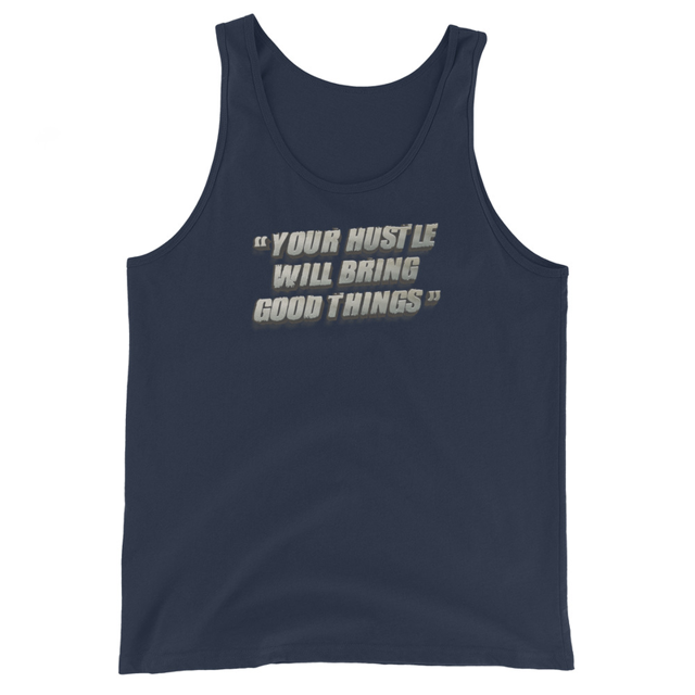 Your Hustle Will Bring Good Things Men's Tank Top in Navy, product mockup