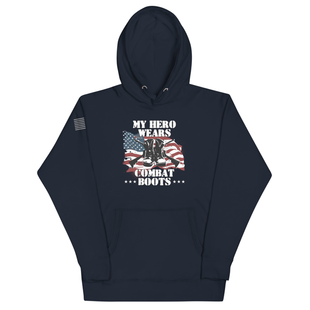 My Hero Wears Combat Boots Unisex Hoodie, second view