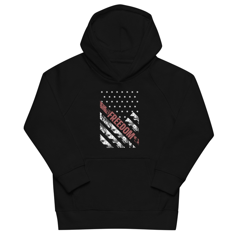 Freedom Grunge Flag Kids eco hoodie