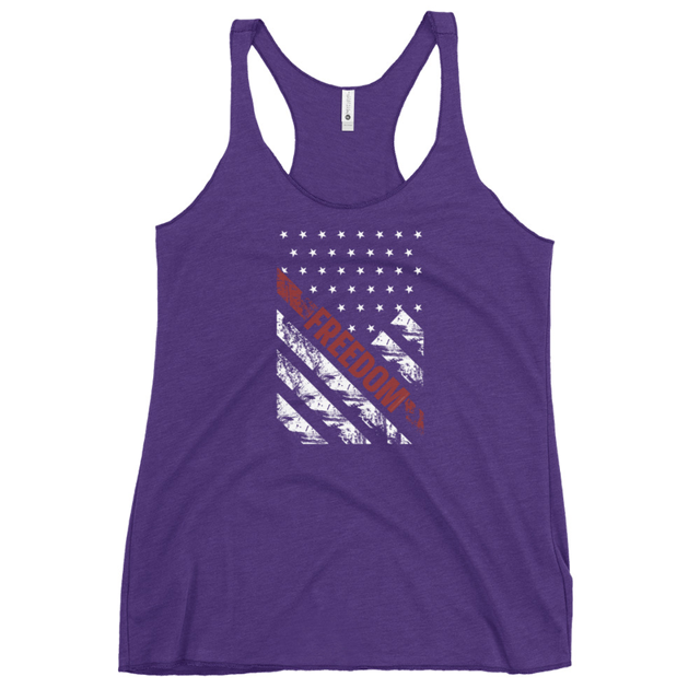 Freedom Grunge Flag Women's Tank Top in Purple Rush, product mockup