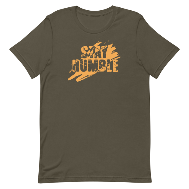 Stay Humble t-shirt in army green, product mockup