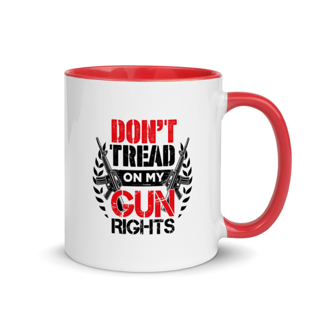 Don't Tread On My Gun Rights mug, Red colorway