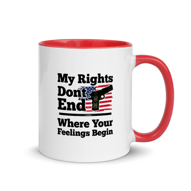 My Rights Don't End Where Your Feelings Begin mug, Red colorway