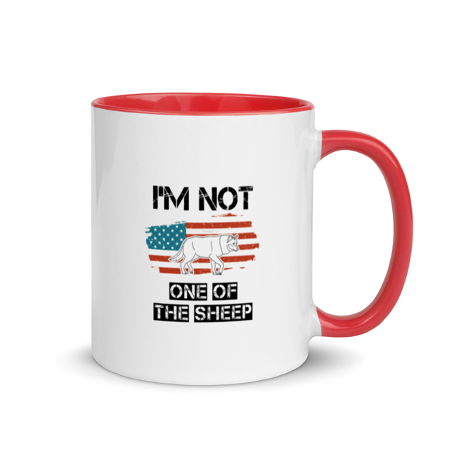 I'm Not One Of The Sheep mug in Red, product mockup