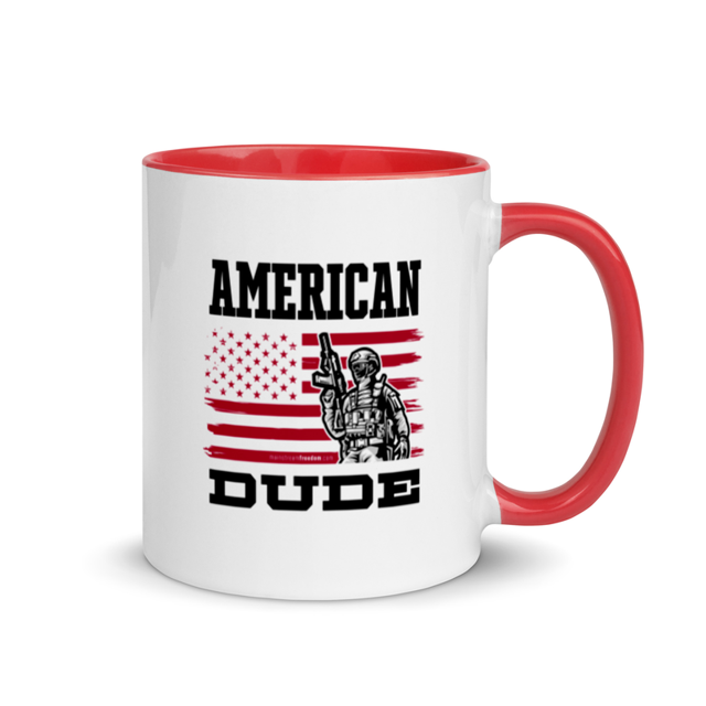 American Dude mug in Red, product mockup