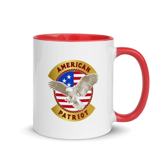 American Patriot Mug with Color Inside in red, product mockup