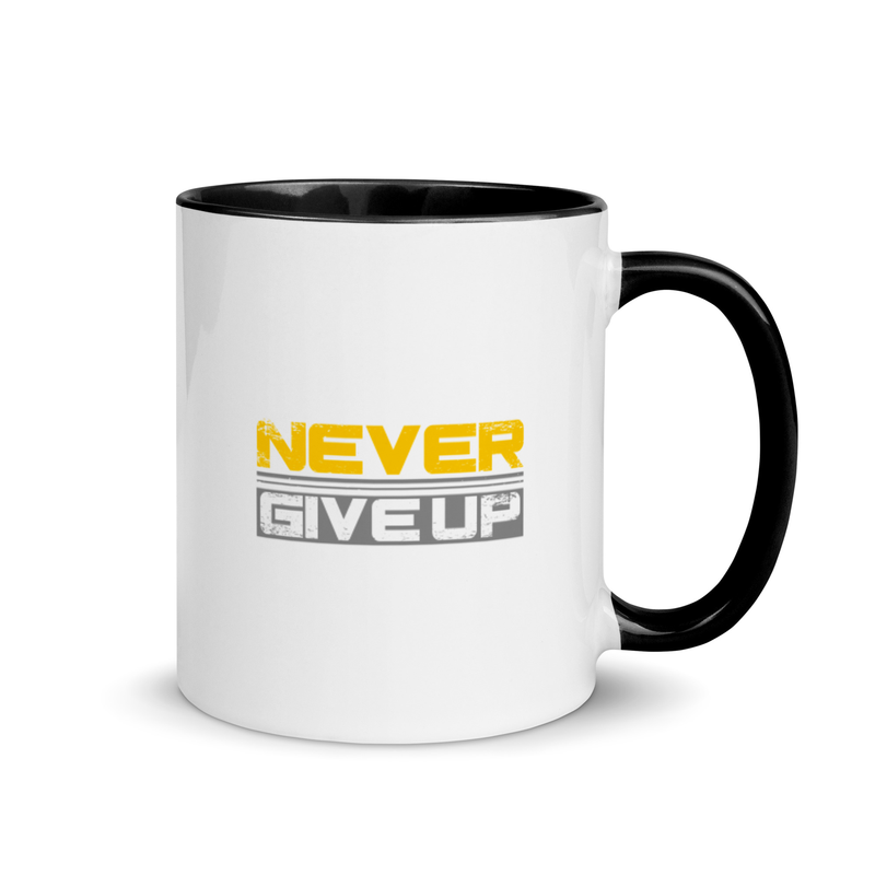 Never Give Up Mug with Color Insides