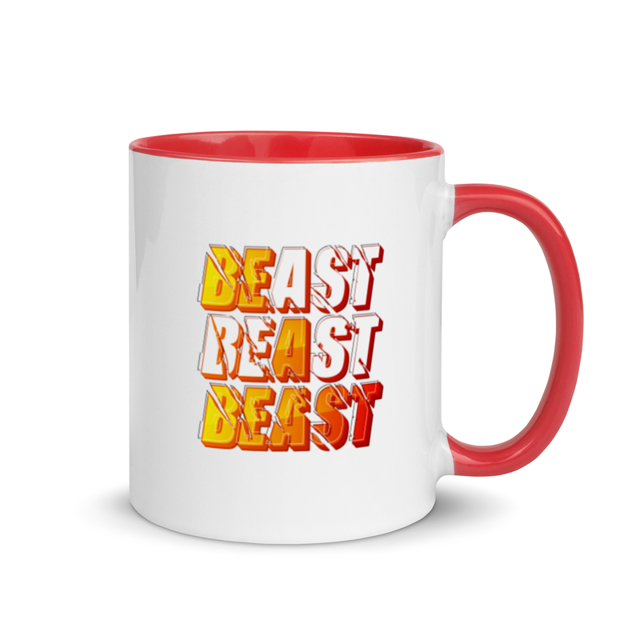 Beast Mug with Color Inside in Red, product mockup