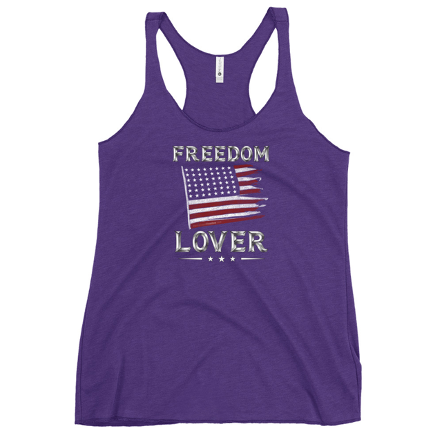 Freedom Lover tank top in Purple Rush, product mockup