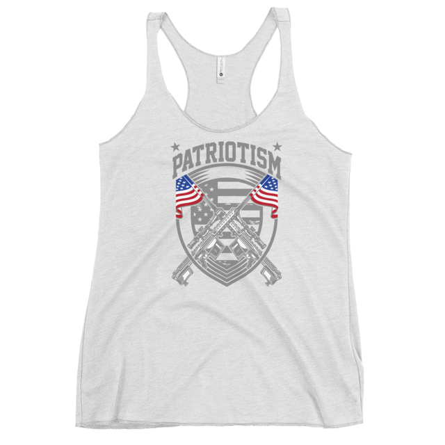Patriotism tank top in Heather White, product mockup