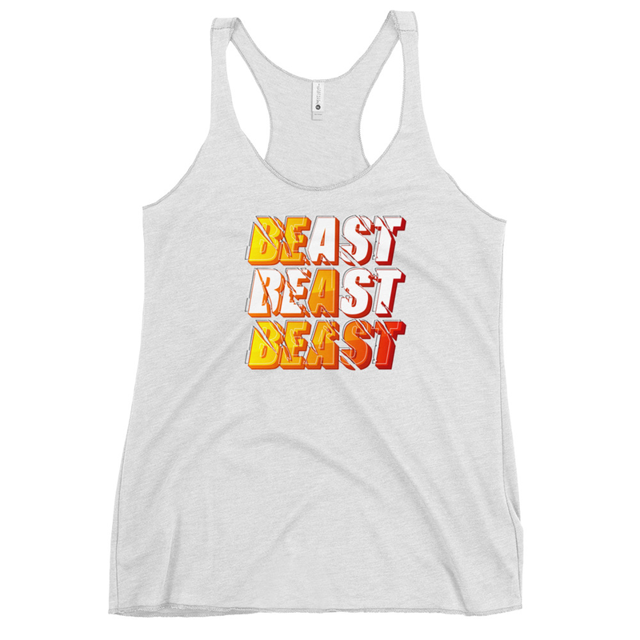 Beast Women's Tank Top in Heather White, product mockup