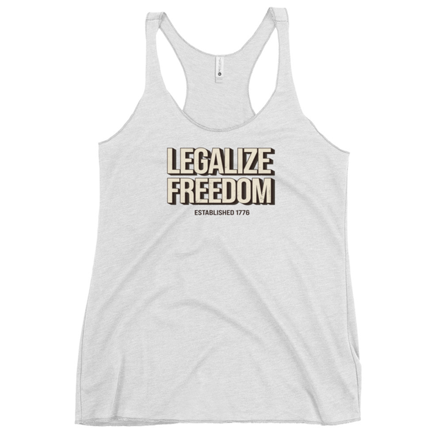 Legalize Freedom tank top in heather white, product mockup