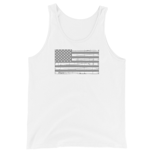 Grunge American Flag - Men's Tank Top product mockup in White
