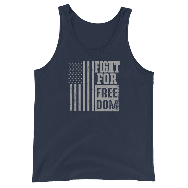 Fight For Freedom - Men's Tank Top product mockup in Navy
