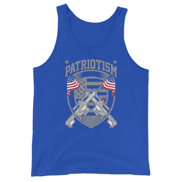 Patriotism - Men's Tank Top product mockup in True Royal