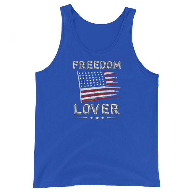Freedom Lover - Men's Tank Top product mockup in True Royal