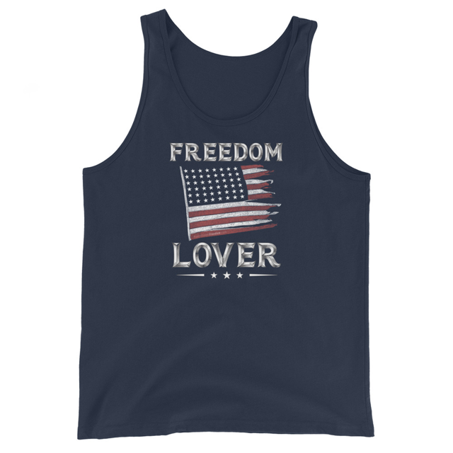 Freedom Lover - Men's Tank Top product mockup in Navy