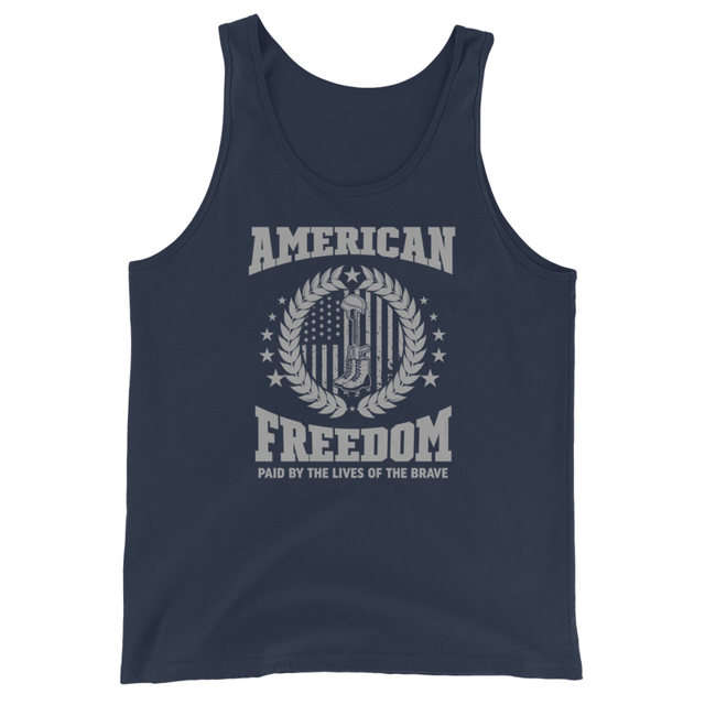 American Freedom Paid By The Lives Of The Brave - Men's Tank Top, second view